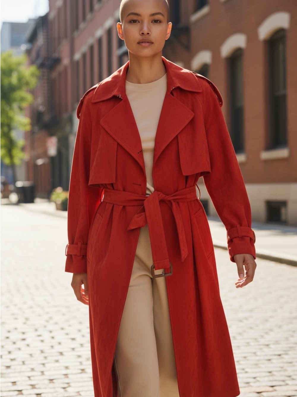 Orange Michael Kors Trench Coat